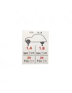 PEGATINA PRESIONES NEUMATICOS 2CV