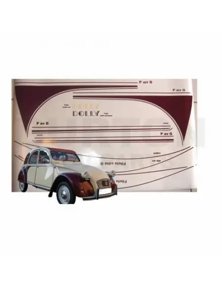 PEGATINA DOLLY ROJO BURDEOS