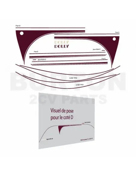 PEGATINA DOLLY ROJO BURDEOS